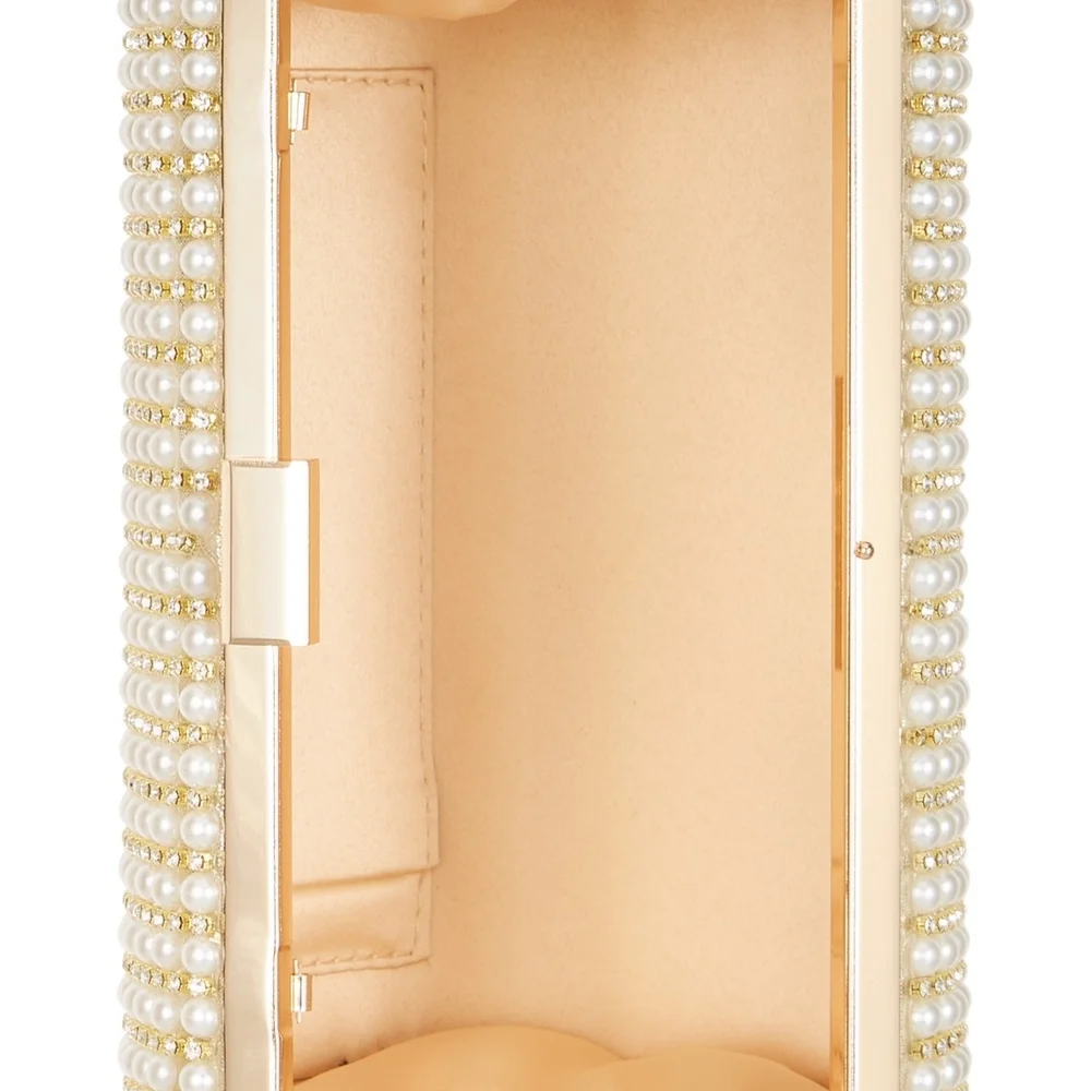 Elegant Pearl-Embellished Clutch